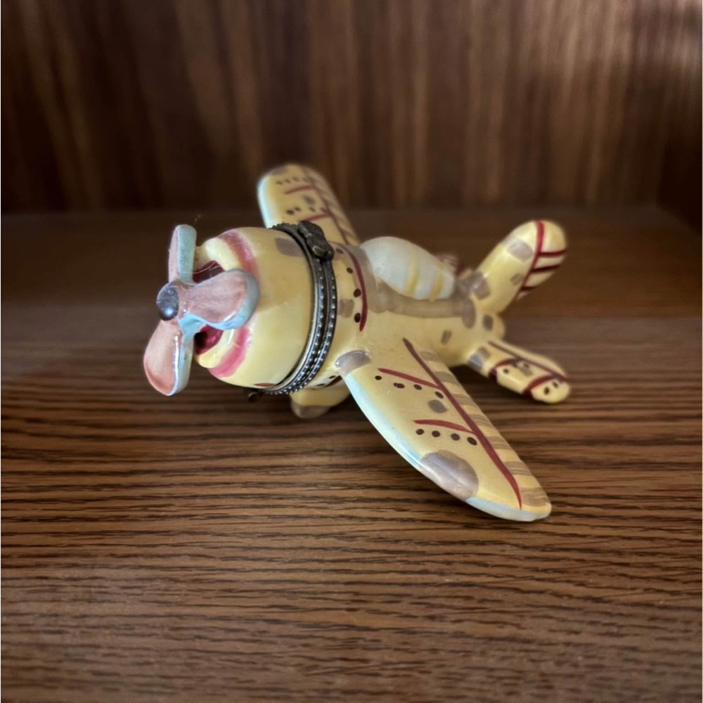 Vintage Ceramic Airplane Trinket Box